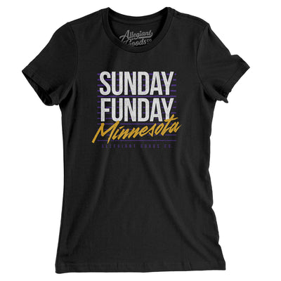 Sunday Funday Minnesota Women's T-Shirt-Black-Allegiant Goods Co. Vintage Sports Apparel