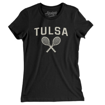 Tulsa Tennis Women's T-Shirt-Black-Allegiant Goods Co. Vintage Sports Apparel
