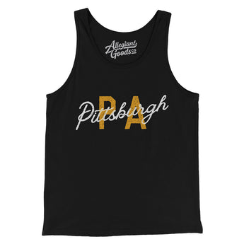 Pittsburgh Pa Overprinted Men/Unisex Tank Top-Black-Allegiant Goods Co. Vintage Sports Apparel