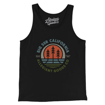 Big Sur California Retro Badge Men/Unisex Tank Top-Black-Allegiant Goods Co. Vintage Sports Apparel