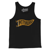Pittsburgh Pennant Men/Unisex Tank Top-Black-Allegiant Goods Co. Vintage Sports Apparel