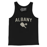 Albany Pickleball Men/Unisex Tank Top-Black-Allegiant Goods Co. Vintage Sports Apparel