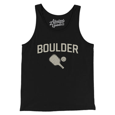Boulder Pickleball Men/Unisex Tank Top-Black-Allegiant Goods Co. Vintage Sports Apparel