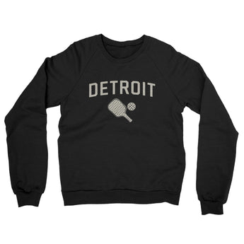 Detroit Pickleball Midweight French Terry Crewneck Sweatshirt-Black-Allegiant Goods Co. Vintage Sports Apparel