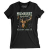 Milwaukee Basketball Throwback Mascot Women's T-Shirt-Black-Allegiant Goods Co. Vintage Sports Apparel