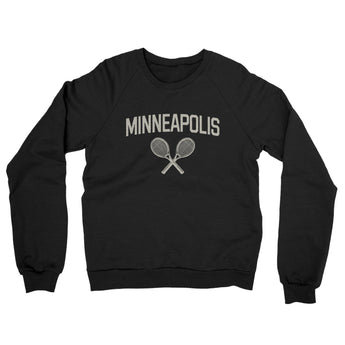Minneapolis Tennis Midweight French Terry Crewneck Sweatshirt-Black-Allegiant Goods Co. Vintage Sports Apparel