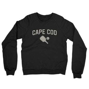 Cape Cod Pickleball Midweight French Terry Crewneck Sweatshirt-Black-Allegiant Goods Co. Vintage Sports Apparel