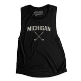 Michigan Golf Women's Flowey Scoopneck Muscle Tank-Black-Allegiant Goods Co. Vintage Sports Apparel