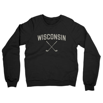 Wisconsin Golf Midweight French Terry Crewneck Sweatshirt-Black-Allegiant Goods Co. Vintage Sports Apparel