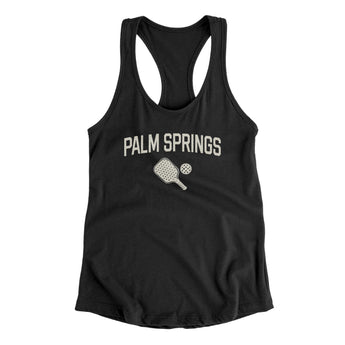 Palm Springs Pickleball Women's Racerback Tank-Black-Allegiant Goods Co. Vintage Sports Apparel