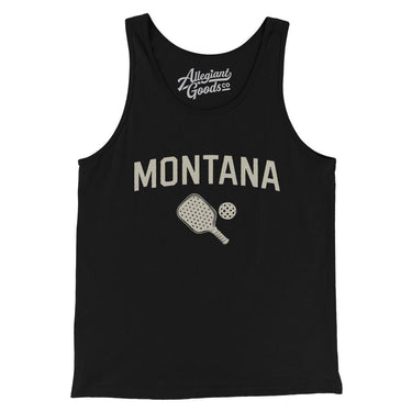 Montana Pickleball Men/Unisex Tank Top-Black-Allegiant Goods Co. Vintage Sports Apparel