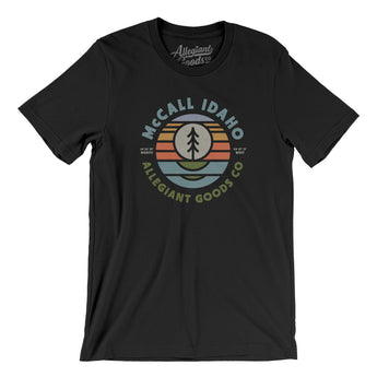 Mccall Idaho Retro Badge Men/Unisex T-Shirt-Black-Allegiant Goods Co. Vintage Sports Apparel