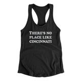 There's No Place Like Cincinnati Women's Racerback Tank-Black-Allegiant Goods Co. Vintage Sports Apparel