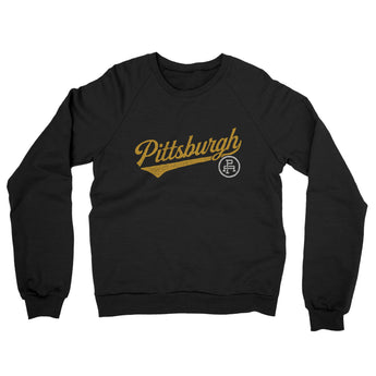 Pittsburgh Vintage Script Midweight French Terry Crewneck Sweatshirt-Allegiant Goods Co. Vintage Sports Apparel