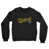 Pittsburgh Vintage Script Midweight French Terry Crewneck Sweatshirt-Allegiant Goods Co. Vintage Sports Apparel