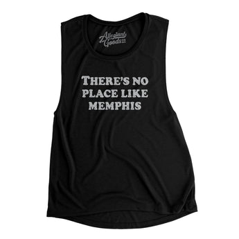 There's No Place Like Memphis Women's Flowey Scoopneck Muscle Tank-Black-Allegiant Goods Co. Vintage Sports Apparel