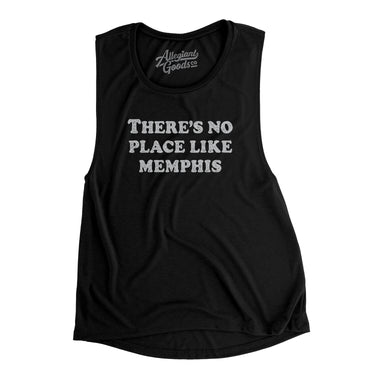 There's No Place Like Memphis Women's Flowey Scoopneck Muscle Tank-Black-Allegiant Goods Co. Vintage Sports Apparel