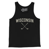 Wisconsin Golf Men/Unisex Tank Top-Black-Allegiant Goods Co. Vintage Sports Apparel