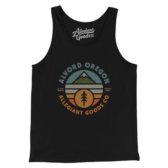 Alvord Oregon Retro Badge Men/Unisex Tank Top-Black-Allegiant Goods Co. Vintage Sports Apparel