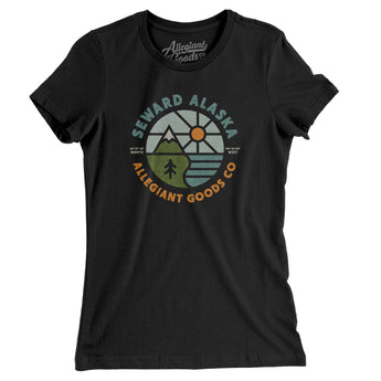 Seward Alaska Retro Badge Women's T-Shirt-Black-Allegiant Goods Co. Vintage Sports Apparel