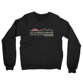 Alamogordo Mountain Sunset Midweight French Terry Crewneck Sweatshirt-Black-Allegiant Goods Co. Vintage Sports Apparel