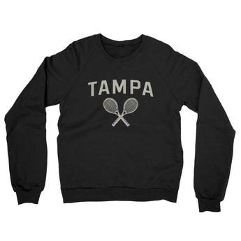 Tampa Tennis Midweight French Terry Crewneck Sweatshirt-Black-Allegiant Goods Co. Vintage Sports Apparel