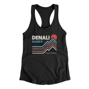Denali Alaska Women's Racerback Tank-Black-Allegiant Goods Co. Vintage Sports Apparel