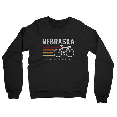 Nebraska Cycling Midweight French Terry Crewneck Sweatshirt-Black-Allegiant Goods Co. Vintage Sports Apparel