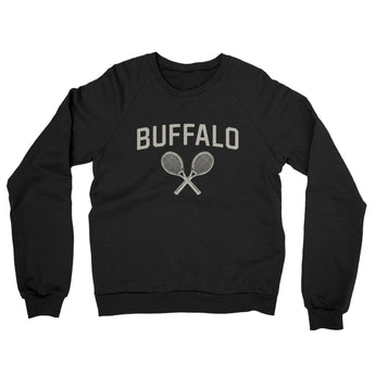 Buffalo Tennis Midweight French Terry Crewneck Sweatshirt-Black-Allegiant Goods Co. Vintage Sports Apparel