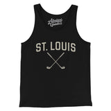 St. Louis Golf Men/Unisex Tank Top-Black-Allegiant Goods Co. Vintage Sports Apparel