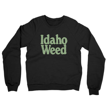 Idaho Weed Midweight French Terry Crewneck Sweatshirt-Black-Allegiant Goods Co. Vintage Sports Apparel