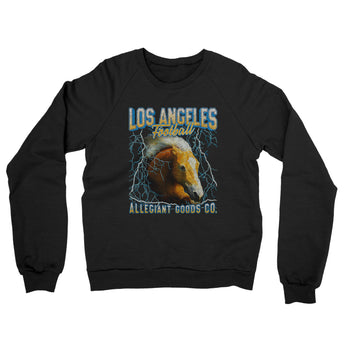 Los Angeles Football Throwback Mascot - Horse Midweight French Terry Crewneck Sweatshirt-Allegiant Goods Co. Vintage Sports Apparel