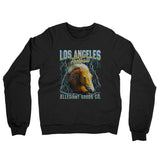 Los Angeles Football Throwback Mascot - Horse Midweight French Terry Crewneck Sweatshirt-Black-Allegiant Goods Co. Vintage Sports Apparel