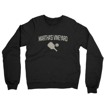 Martha's Vineyard Pickleball Midweight French Terry Crewneck Sweatshirt-Black-Allegiant Goods Co. Vintage Sports Apparel