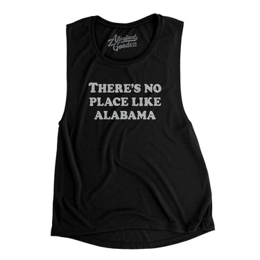 There's No Place Like Alabama Women's Flowey Scoopneck Muscle Tank-Black-Allegiant Goods Co. Vintage Sports Apparel