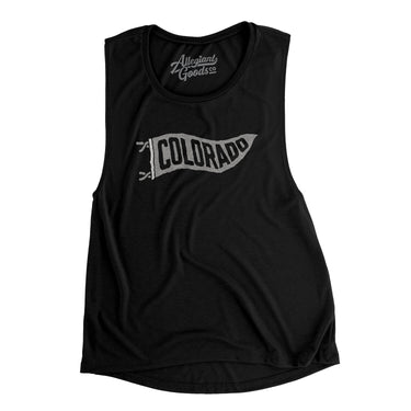 Colorado Pennant Women's Flowey Scoopneck Muscle Tank-Black-Allegiant Goods Co. Vintage Sports Apparel