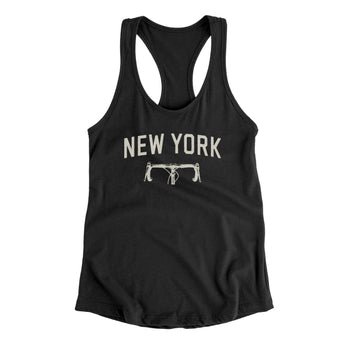 New York Cycling Women's Racerback Tank-Black-Allegiant Goods Co. Vintage Sports Apparel