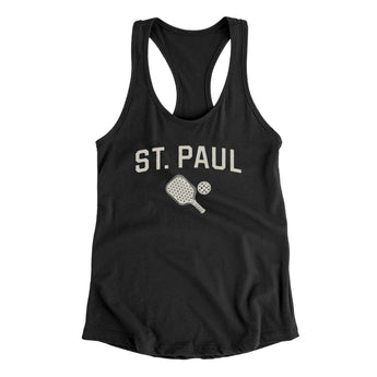 St. Paul Pickleball Women's Racerback Tank-Black-Allegiant Goods Co. Vintage Sports Apparel