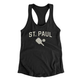 St. Paul Pickleball Women's Racerback Tank-Black-Allegiant Goods Co. Vintage Sports Apparel