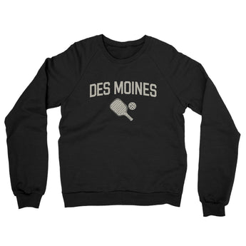 Des Moines Pickleball Midweight French Terry Crewneck Sweatshirt-Black-Allegiant Goods Co. Vintage Sports Apparel
