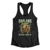 Oakland Baseball Throwback Mascot Women's Racerback Tank-Black-Allegiant Goods Co. Vintage Sports Apparel