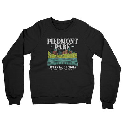 Piedmont Park Midweight French Terry Crewneck Sweatshirt-Black-Allegiant Goods Co. Vintage Sports Apparel