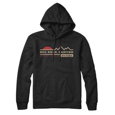 Red Rock Canyon Sunset Hoodie-Black-Allegiant Goods Co. Vintage Sports Apparel