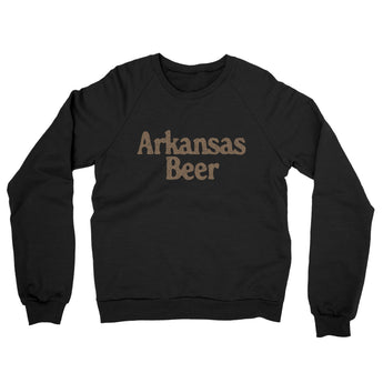 Arkansas Beer Midweight French Terry Crewneck Sweatshirt-Black-Allegiant Goods Co. Vintage Sports Apparel