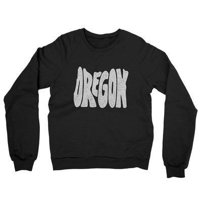 Oregon State Shape Text Midweight French Terry Crewneck Sweatshirt-Black-Allegiant Goods Co. Vintage Sports Apparel