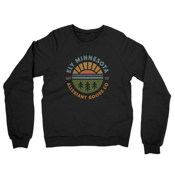 Ely Minnesota Retro Badge Midweight French Terry Crewneck Sweatshirt-Allegiant Goods Co. Vintage Sports Apparel