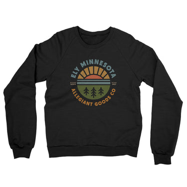Ely Minnesota Retro Badge Midweight French Terry Crewneck Sweatshirt-Allegiant Goods Co. Vintage Sports Apparel