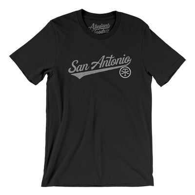 San Antonio Vintage Script Men/Unisex T-Shirt-Black-Allegiant Goods Co. Vintage Sports Apparel