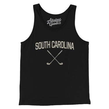 South Carolina Golf Men/Unisex Tank Top-Black-Allegiant Goods Co. Vintage Sports Apparel