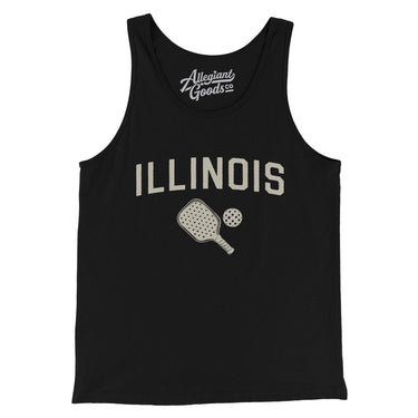 Illinois Pickleball Men/Unisex Tank Top-Black-Allegiant Goods Co. Vintage Sports Apparel